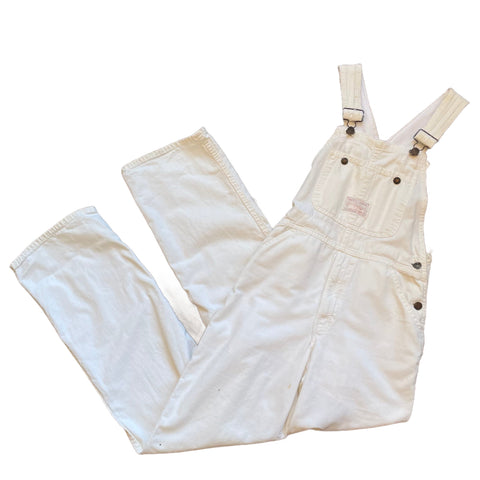 Vintage 70's Levi's Big E Gold Tab White Overalls