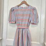 Vintage 80's Byer Too! Pastel Stripe Midi Dress