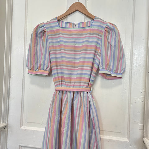 Vintage 80's Byer Too! Pastel Stripe Midi Dress Vintage 80's Byer Too! Pastel Stripe Midi Dress