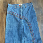 Vintage 90's Fervour Wide Leg Embroidered Rainbow Jeans