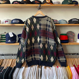 Vintage 80's Woods & Gray Knit Argyle Crewneck Sweater