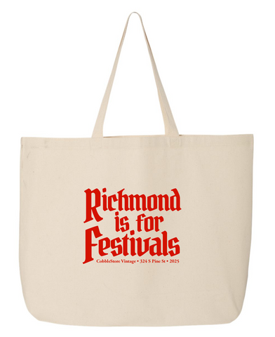 CobbleStore "Richmond is for Festivals" Canvas Tote Bag