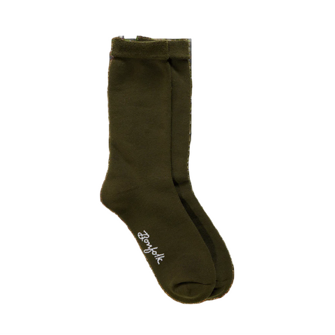 Green sock with 'Barbour' branding on a white background
