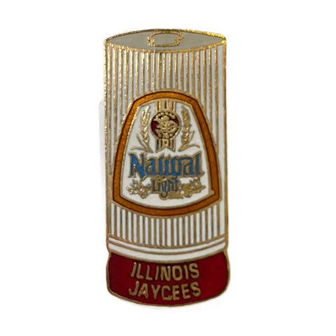 Vintage 80's Illinois Jaycees Natural Light Beer Enamel Pin