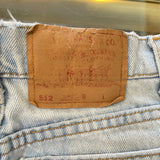 Vintage 1993 Levis 512 Raw Hem Light Wash Jeans