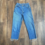 Vintage 80's Lee Riders Raw Hem Blue Jeans