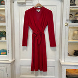 Vintage 70's Melissa Lane Red Terry Cloth Wrap Dress