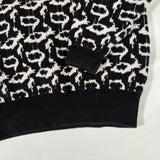 Vintage 90’s Ron Chereskin Black & White Geometric Knit Sweater
