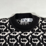 Vintage 90’s Ron Chereskin Black & White Geometric Knit Sweater