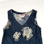 Vintage 90's Peppermint Bay Tropical Fish Print Rayon Tank Dress