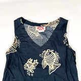 Vintage 90's Peppermint Bay Tropical Fish Print Rayon Tank Dress