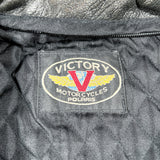 Vintage 90's Victory Motorcycle Polaris Leather Cafe Racer Jacket