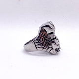 Modern Y2K Gothic Skull Cross Stainless Steel Spiderweb Ring
