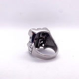 Modern Y2K Gothic Skull Cross Stainless Steel Spiderweb Ring