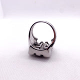 Modern Y2K Gothic Skull Cross Stainless Steel Spiderweb Ring