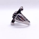 Modern Y2K Skull Fleur-de-Lis Cross Stainless Steel Gothic Ring
