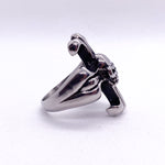Modern Y2K Skull Fleur-de-Lis Cross Stainless Steel Gothic Ring