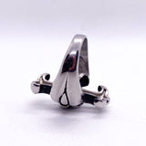 Modern Y2K Skull Fleur-de-Lis Cross Stainless Steel Gothic Ring