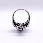 Modern Y2K Skull Fleur-de-Lis Cross Stainless Steel Gothic Ring