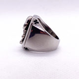 Modern Y2K Skull and Crossbones Stainless Steel Signet Ring