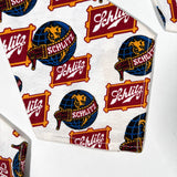 Vintage 80's Schlitz Beer Logo Print Set of 3 Fabric Panels