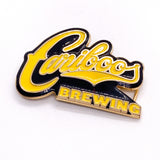 Vintage 90's Cariboo Brewing Yellow Black Enamel Beer Belt Buckle