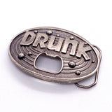 Vintage 80's Kalan "Drunk" Bottle Opener Silver Tone Belt Buckle