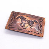 Vintage 80's Chambers Copper Southwestern Running Horse Belt Buckle