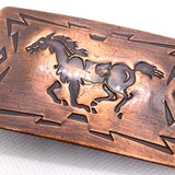 Vintage 80's Chambers Copper Southwestern Running Horse Belt Buckle