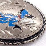 Vintage 80's Roadrunner Turquoise Inlay Southwestern Belt Buckle
