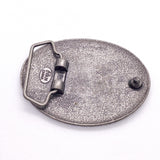 Vintage 90's Snakeskin Print Oval Western Glitter Belt Buckle