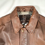 Vintage 80’s Brown Leather A2 Style Bomber Flight Jacket