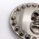 Vintage Y2K Skull Door Knocker Studded Punk Gothic Belt Buckle