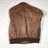 Vintage 80’s Brown Leather A2 Style Bomber Flight Jacket