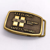 Vintage 1983 Ellis-Don Bankers Hall Safety Award Solid Brass Belt Buckle