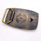 Vintage 1983 Ellis-Don Bankers Hall Safety Award Solid Brass Belt Buckle