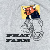 Vintage Y2K Phat Farm Embroidered Bull Graphic Gray Streetwear T-Shirt