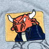 Vintage Y2K Phat Farm Embroidered Bull Graphic Gray Streetwear T-Shirt
