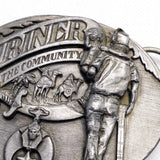 Vintage 1992 Siskiyou Shriners "Serving the Community" Pewter Belt Buckle