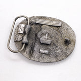 Vintage 1992 Siskiyou Shriners "Serving the Community" Pewter Belt Buckle