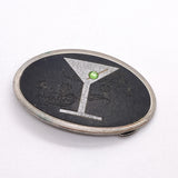Vintage 90's Peridot Martini Glass Art Deco Cocktail Belt Buckle