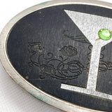 Vintage 90's Peridot Martini Glass Art Deco Cocktail Belt Buckle
