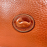 Vintage 90's Dooney & Bourke A290260 Saddle Tan Cavalry Flap Bag