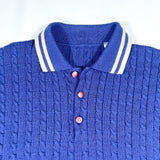 Vintage 90’s Blue Cable Knit Duck Button Sweater