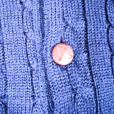Vintage 90’s Blue Cable Knit Duck Button Sweater