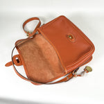 Vintage 90's Dooney & Bourke A290260 Saddle Tan Cavalry Flap Bag