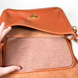 Vintage 90's Dooney & Bourke A290260 Saddle Tan Cavalry Flap Bag