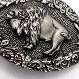 Vintage 1993 Hand Engraved Bison Western Belt Buckle