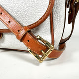 Vintage 90's Dooney & Bourke A7 261662 White & Tan Cavalry Flap Bag