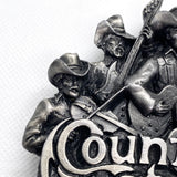 Vintage 1981 Bergamot Brass Works Country Western Band Music Belt Buckle